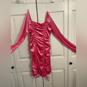 Pink velvet dress